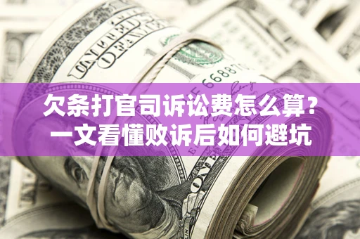 北京欠条打官司诉讼费怎么算？一文看懂败诉后如何避坑